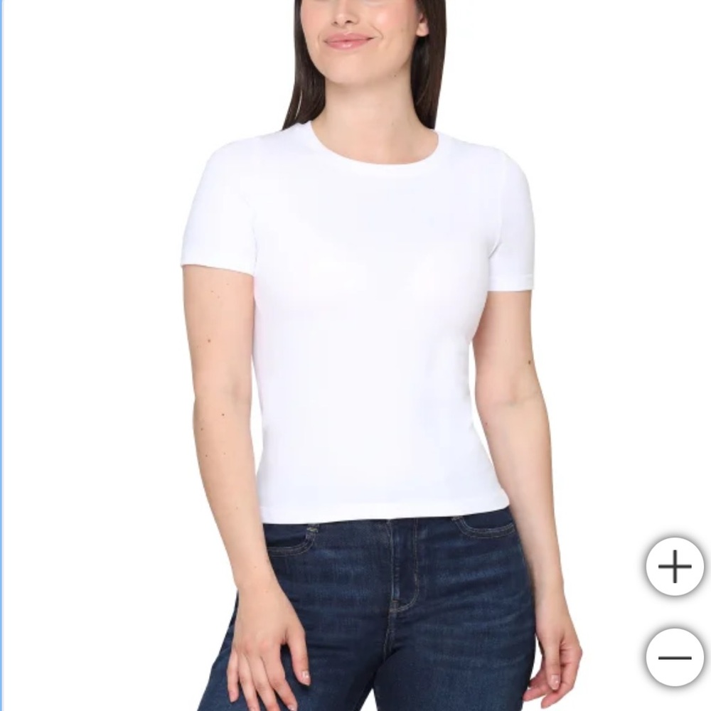 🌸2/$12🌸 Tahari Ribbed Tee White Size XL